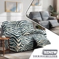 thumbnail image 5 of Xoenoiee Zebra Stripe Paint Splatter Print 6 Pieces Recliner Loveseat Covers Stretch Recliner Sofa Slipcover with Elastic Bottom Jacquard Fitted Reclining Couch Cover Furniture Protector with Pocket, 5 of 6