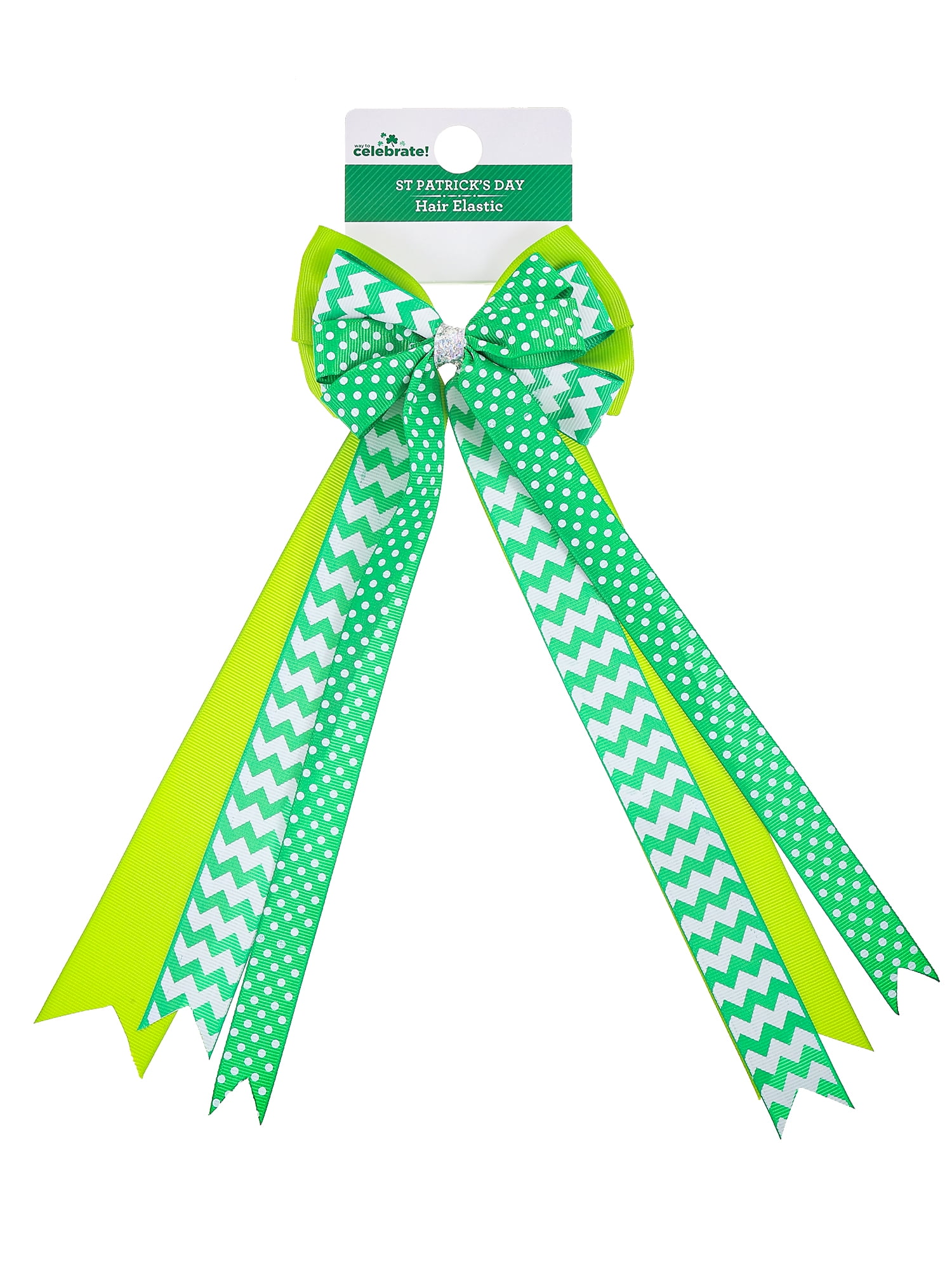 Way to Celebrate St. Patrick's Day Ribbons Hair Elastic, 1 Piece