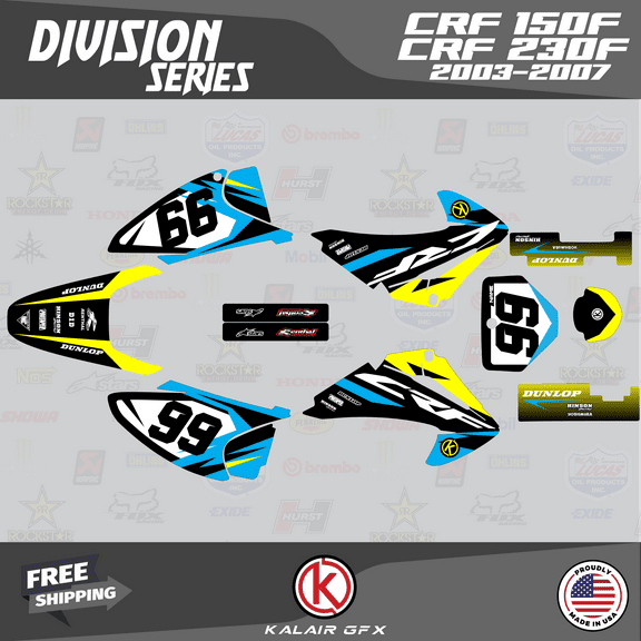 Kalair GFX Graphics Kit for Honda CRF230F (2003-2007) Division Series