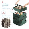 thumbnail image 2 of Hearth & Harbor Large Christmas Ornament Storage Box - Fits up to 124 Holiday Ornaments - Green Fabric Rectangle, 2 of 5