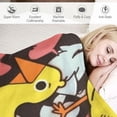 thumbnail image 3 of WERPE Duck Blanket Lightweight Warm Flannel Plush Pattern Yellow Throw Blankets Funny Living Room Sofa Couch Bed Decoration Gift  White, 3 of 6