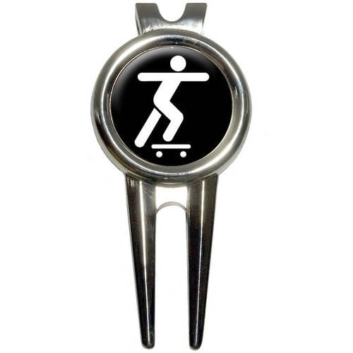Skateboarding Skate Skater Golf Divot Repair Tool and Ball Marker by Graphics and More