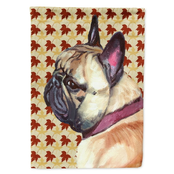 French Bulldog Frenchie Fall Leaves Garden Flag