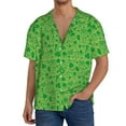 thumbnail image 3 of Xecao offers the St Patrick's Day for Men's Casual Short-sleeved Shirt, a button-up collared shirt with a pocket, perfect for beach vacations and yacht travel in the Small size., 3 of 7