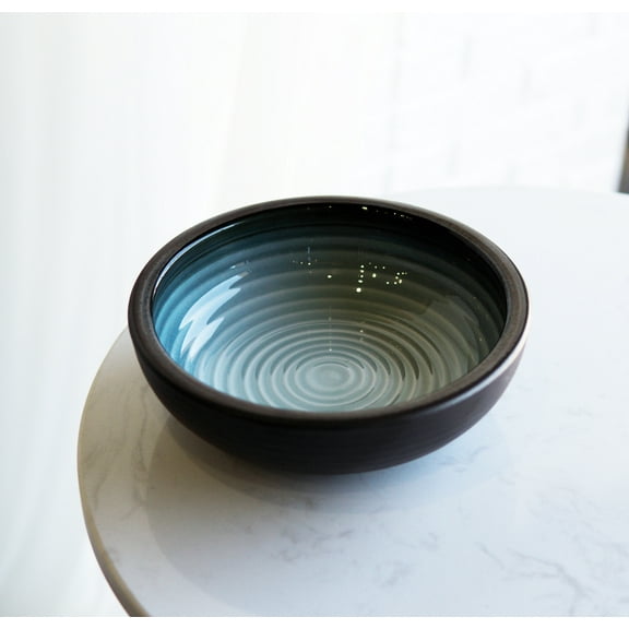 Pack Of 3 Ceramic Zen Blue Donburi Noodles Cereal Rice Soup Dinner Bowls 24oz