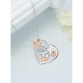 thumbnail image 3 of Dorunmo Mama Dinosaur Necklace with 2 Cubs 925 Sterling Silver Mother and Daughter Son Necklace Dino Jewelry Gifts for Women (White Opal), 3 of 6