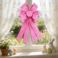 thumbnail image 4 of Handmade Oversized Bow Decoration, Imitation Linen Solid Color Ribbon Pendant for Party Wedding Holiday, Hanging Ornament for Door Wall Tree Home Decor, 4 of 5