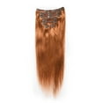 thumbnail image 3 of 100g 14inch Copper Red Straight Clip in Human Hair Extensions, 3 of 7