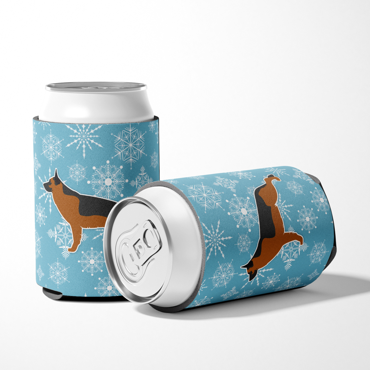 "Caroline's Treasures Winter Snowflake German Shepherd Can or Bottle Hugger BB3524CC, Can Hugger, Multicolor"