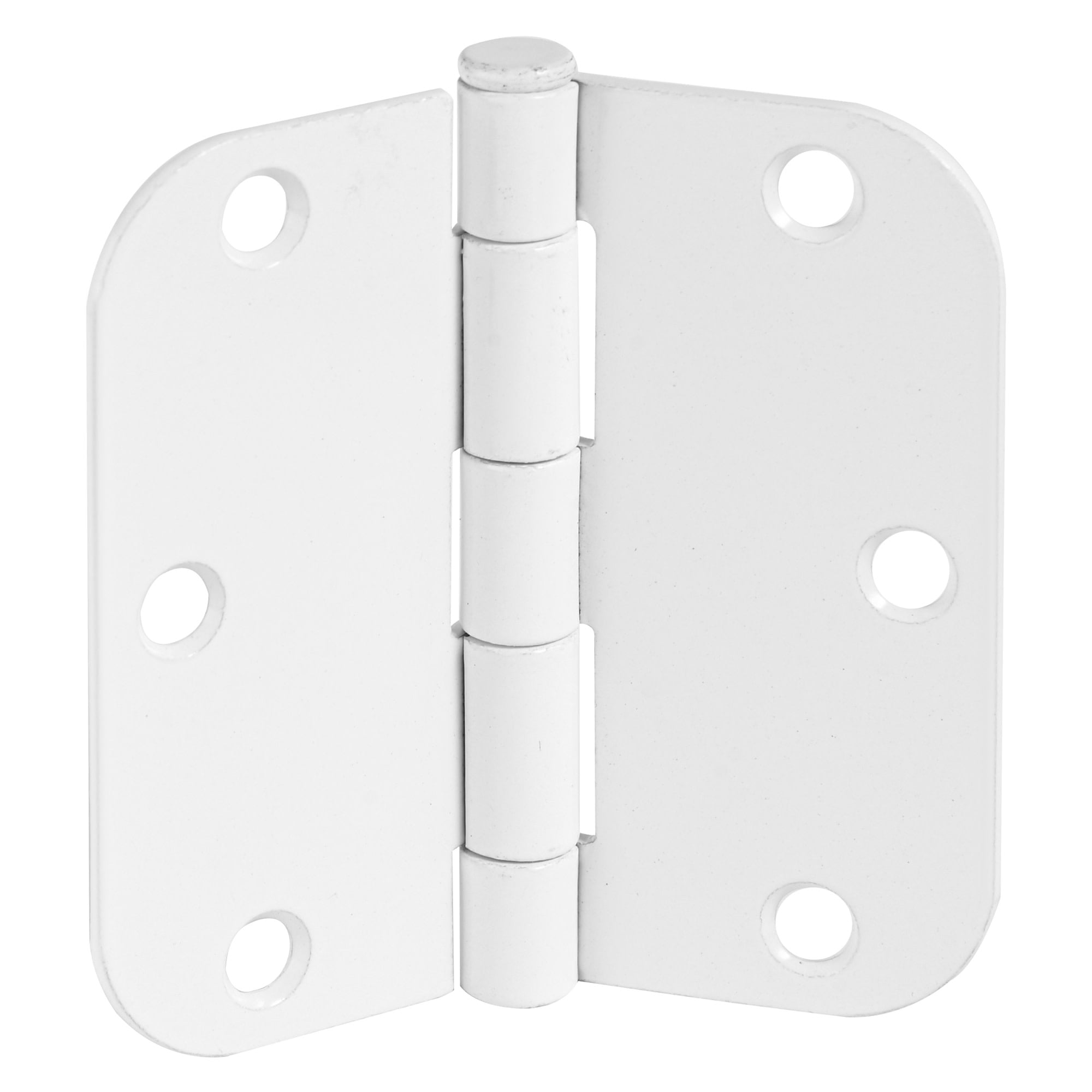 White Steel Plain Bearing Door Hinge with Removable Pin, 3-1/2 x 3-1/2 in. 5/8 in. Radius, 3-Pack