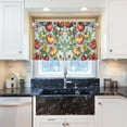 thumbnail image 5 of Yayeee Kitchen Curtains Tier Pair Light Filtering 27"x36" Rod Pocket Short Cafe Window Panel, Floral Tomatoes, 5 of 7