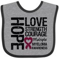 thumbnail image 3 of Inktastic Multiple Myeloma Hope Love Strength Boys or Girls Baby Bib, 3 of 4