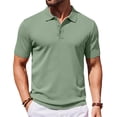 thumbnail image 2 of LNZGNM Men's Polo Shirt Golf Quick Dry Performance Short Sleeve Moisture Wicking Athletic Polo Collared Tennis T-Shirt,Mint Green (XL), 2 of 5