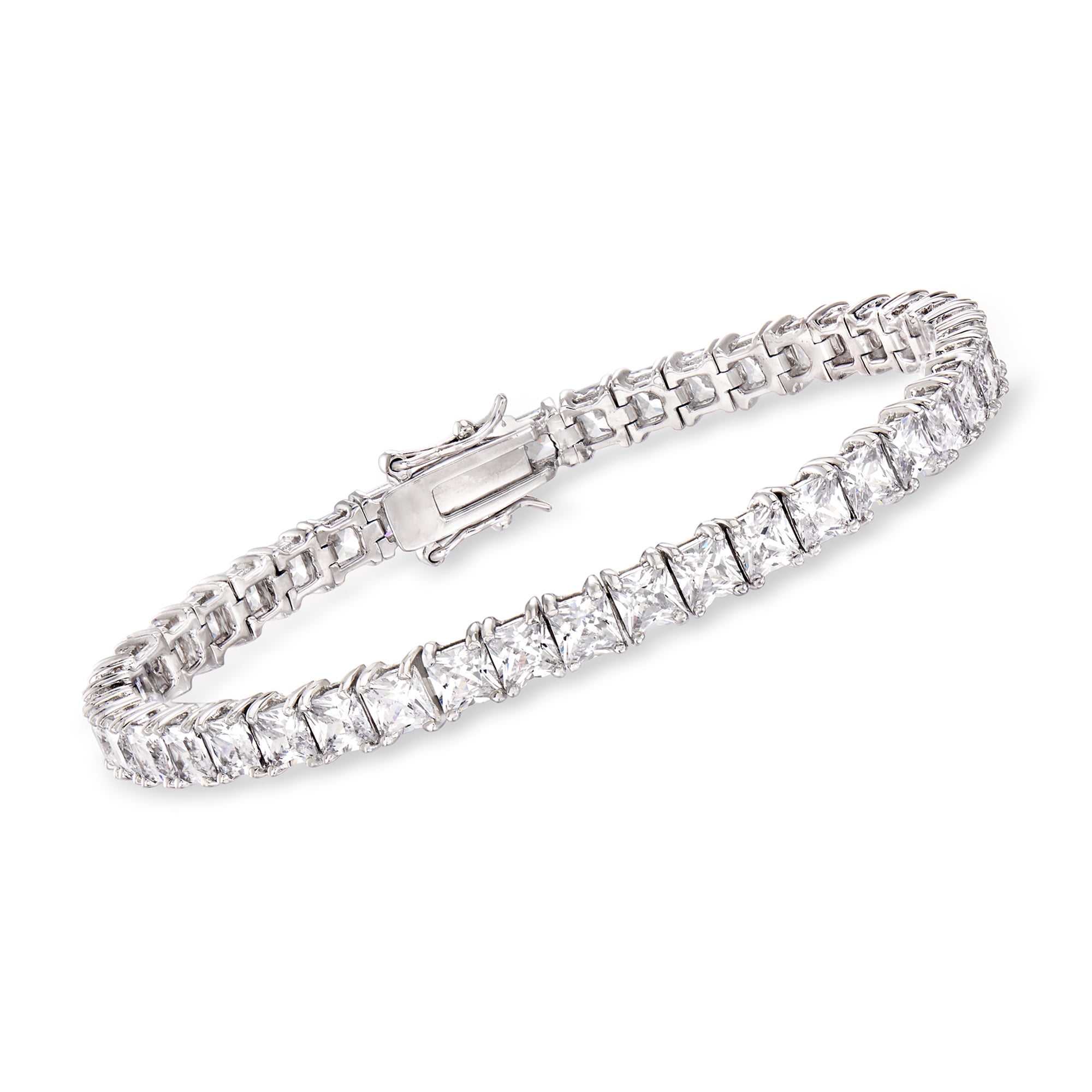 Ladies wide bracelet cz cubic zirconia silver statement 7 inch new sparkle 2019