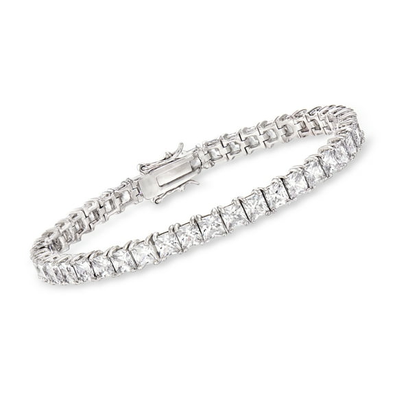 Ross-Simons 16.00 ct. t.w. Princess-Cut CZ Tennis Bracelet in Sterling Silver, Women's, Adult