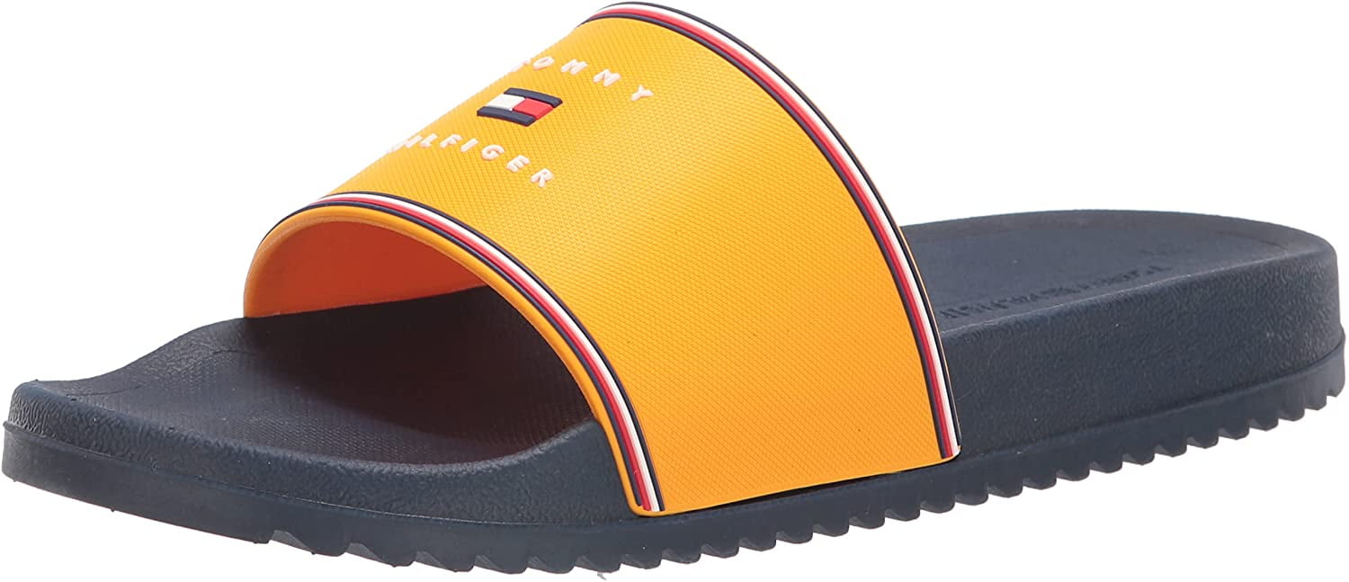 Tommy Hilfiger Mens Rail Slide Sandal 12 Yellow, Men's