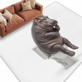 thumbnail image 2 of Funny Hippos 5'x8' Area Rug for Living Room, Cute Art Fun Lovely Animals on Toilets Washable Non-Slip Rugs for Bedroom Nursery Dining Room, StainResistant Low-Pile Kitchen Carpet Large Entryway Rugs, 2 of 9