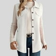 thumbnail image 2 of larppty Womens Fashion Corduroy Shackets Button Down Jackets Tops Fall Trendy Lightweight Long Sleeve Vests Blazer (White, XL), 2 of 3