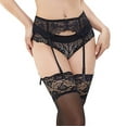 thumbnail image 3 of Varsbaby Women's Sexy Lace Garter Belt with Thigh Highs Stockings, 3 of 5