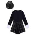 thumbnail image 4 of YEAHDOR Kids Girls Bow Tie Tuxedo Gymnastic Leotard Shiny Sequins Jazz Latin Dance Costume Black-B 12, 4 of 7