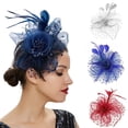 thumbnail image 2 of Feathered Headband with Mesh Hat for Women Themed Party Headpiece Hair Accesories Suitable for Prom and Party, 2 of 9