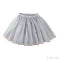 thumbnail image 2 of Fozruso Girls Ballet Tutu Skirt, Summer Elastic Waist Girls' Mini Skirt Princess Party Tulle Skirts for Kids(Gray), 2 of 7