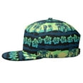 thumbnail image 3 of Boho Tropical Palm Trees Flat Visor Hat - Full Panel Snapback Cap - Adjustable Urban Style Cap - Summer Beach Sun Protection Unisex Design, 3 of 5