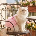 thumbnail image 4 of Perro y Gato Vestido de Verano a Rayas con Tela de Poliéster Transpirable, Tallas Pequeña a Mediana, Rosa y Azul, 4 of 6