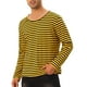 thumbnail image 4 of Camiseta de rayas INSPIRE CHIC para hombres, cuello redondo, de manga larga, básica L Amarillo Negro, 4 of 6