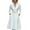 White, variant on Rggeeun Womens Dress Solid Color Elegant Ankle-Length V-Neck Long Sleeve Loose Fit Soft Fabric With Waist Shirring Design & Sashes Belt For Summer Work Office Casual Wear,Black,L