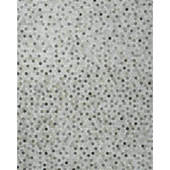 New Hair on Leather Handmade Ivory and Silver Area Rug, Hand Stitched Genuine Cowhide leather rug | LR1