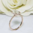 thumbnail image 6 of HeartsAndYou 3ct Emerald Moissanite Engagement Ring for Women Halo Solitaire with Accent 18k Rose Gold over Silver, 6 of 9