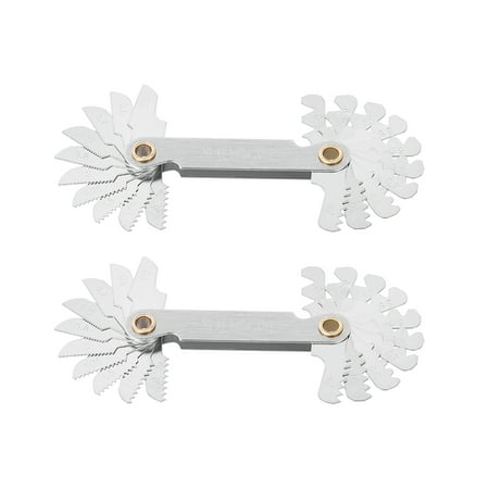 

0.5mm-7.0mm Screw Thread Pitch Cutting Gauge Tool Metric 60 Degree 2 Pack