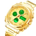 thumbnail image 4 of Reloj De Hombre Análogo y Digital Steiner Cuadrado Numeros LED Acero Inoxidable Dorado, 4 of 4
