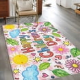 thumbnail image 2 of Children's Day Area Rugs 3'x5', Washable Small Throw Rugs for Living Room Bedroom, Cartoon Cute Flowers Leaf Pink Plaid Indoor Outdoor Rug Non-Slip Low Pile Carpet Runner Reversible Floor Mats, 2 of 8