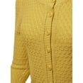 thumbnail image 4 of A2Y Women's Solid Cropped 3/4 Sleeve Button Down Crew Neck Knit Cardigan Sweater Honey 3XL, 4 of 5