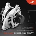 thumbnail image 3 of A-Premium Alternator Compatible with Toyota Highlander 2009-2014 L4 2.7L, Venza 2009-2016 L4 2.7L, 12V 150A Clockwise 6-Groove Pulley, Replace# 27060-36040, 27060-0V030, 104210-2570, 3 of 7