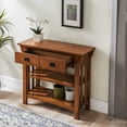 thumbnail image 4 of Leick Home Mission 2-Shelves Solid Wood Bookcase Console Table with Drawers, Russet, 4 of 14