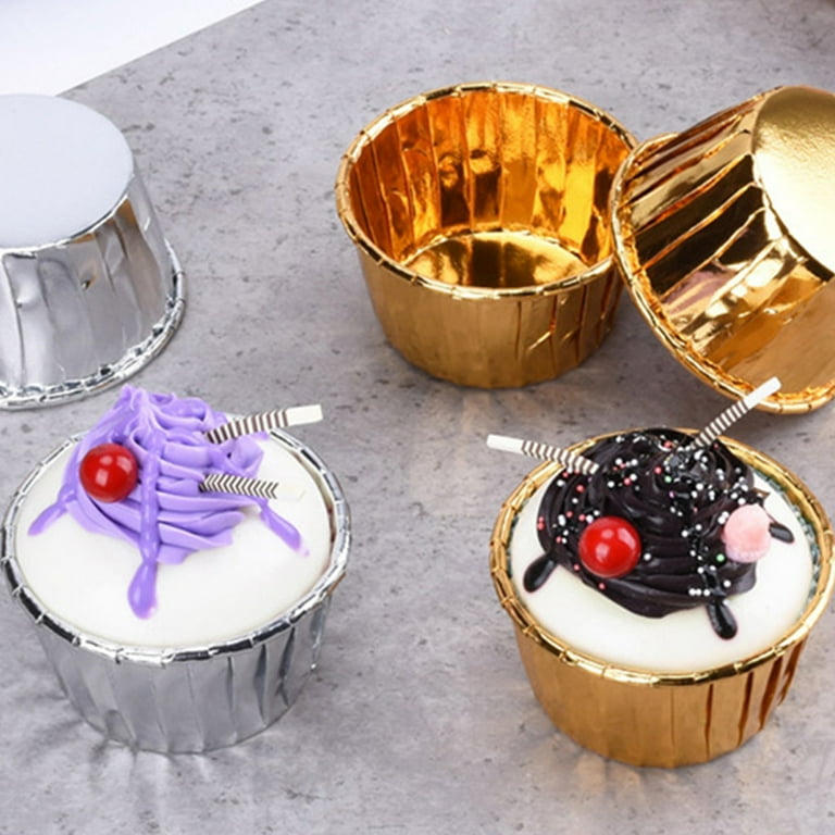 Heat Resistant Cupcake Paper Mould Solid Color Flower Shape Baking