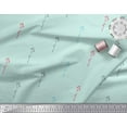 thumbnail image 2 of Soimoi Green polyester Crepe Fabric Polka Dot & Leaves Decor Fabric Printed BTY 52 Inch Wide, 2 of 3