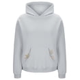 thumbnail image 5 of Ltctricy Hoodies for Women Soft Casual Long Sleeve Embroidered Hooded Sweatshirts Pullover Sweater Tops with Pockets(Gray,Medium), 5 of 7