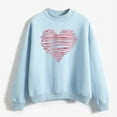 thumbnail image 2 of Valentines Crew Neck Sweatshirt for Women Love Heart Graphic Hoodless Sweater Casual Valentine's Day Pullover Tops Festival Clothing Holiday Sweatshirts for Women, 2 of 4