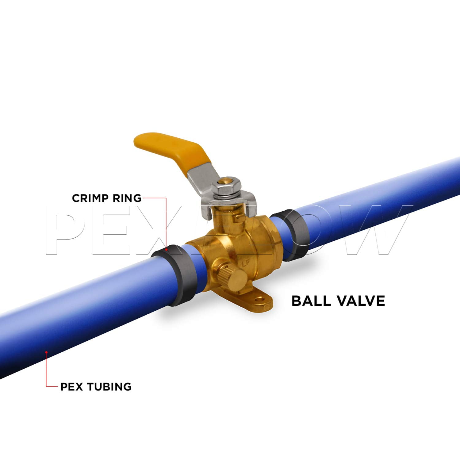 Heavy Duty Brass Full Port Drop Ear PEX Ball Valve with Drain, with 1/2 in. Expansion PEX Connection (20 Pack)