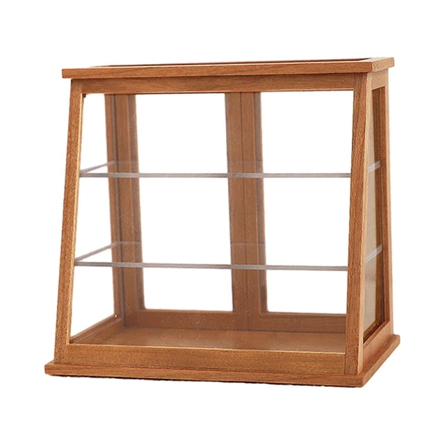 Miniature Bakery Case 1:12 Scale Mini Wooden Counter Dessert Donuts Case Style D