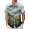 thumbnail image 2 of adaychics Men's Hawaiian Shirts Pine Tree Short Sleeve Lapel Button Up Beach Shirts Summer Clothes for Leisure, 2 of 7