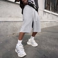thumbnail image 4 of Hsovts 2026 Men's Baggy Sweat Shorts Lightweight Under Knee Casual Drawstring Y2K Shorts Raw Hem Loose Fit Gym Shorts Light Gray 2XL, 4 of 6