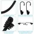 thumbnail image 4 of Cuerda elástica Uxcell con ganchos, cinta elástica reflectante de 28 pulgadas para uso exterior, negra, paquete de 2, 4 of 7