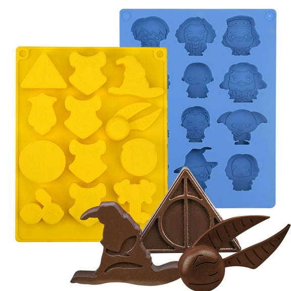 ZOOMPIL Harry Silicone Mould, Harry Silicone Mould Chocolates 2 Pieces, Halloween Candy Moulds, Non Stick and Reusable, for Sweets, Chocolate, Sweets, Jelly, Ice Cubes