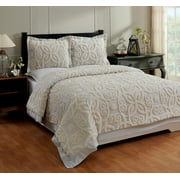 Better Trends Eden Comforter Set 100% Cotton King Gray/Ivory
