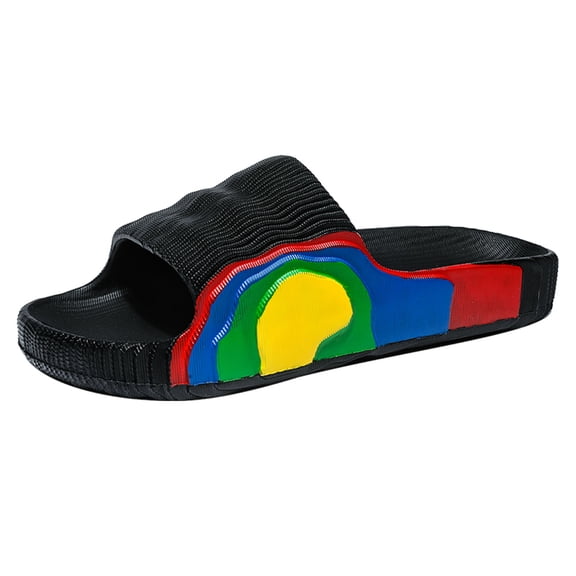 Mens Slippers,Men Slippers EVA Thick Sole Lightweight Comfort Summer Slippers for Outdoor Indoor Casual Wear,Slippers for Men,Black,4.5